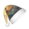 thumbnail image 2 of Haiem Colorful Wave Dragon Head Pattern Santa Hat Confortable Velvet Christmas Hat for Christmas Party Favors Fit for Adults and Kids, 2 of 6