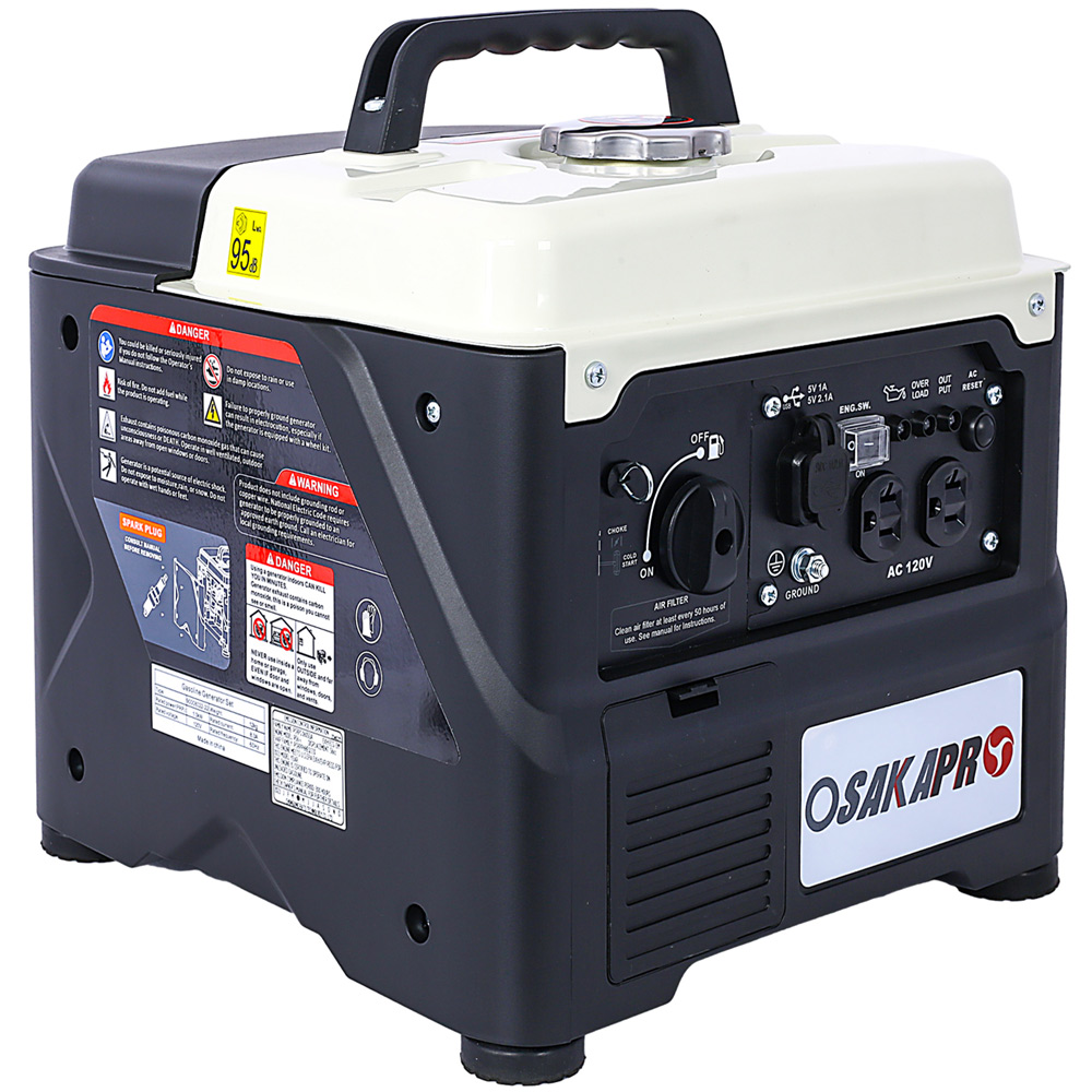 Yone jx je Portable Inverter Generator,1200W ultra-quiet gas engine, EPA Compliant, Eco-Mode Feature, Ultra Lightweight for Backup Home Use & Camping,Black+Red