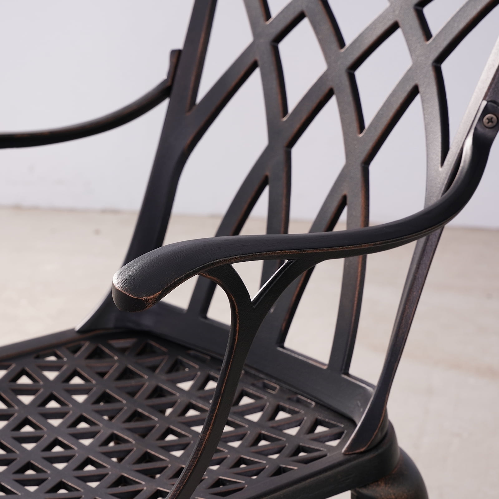 Withniture Cast Aluminum Patio Dining Chairs Set of 2 Outdoor Dining Chairs Metal Patio Chairs Set Bronze
