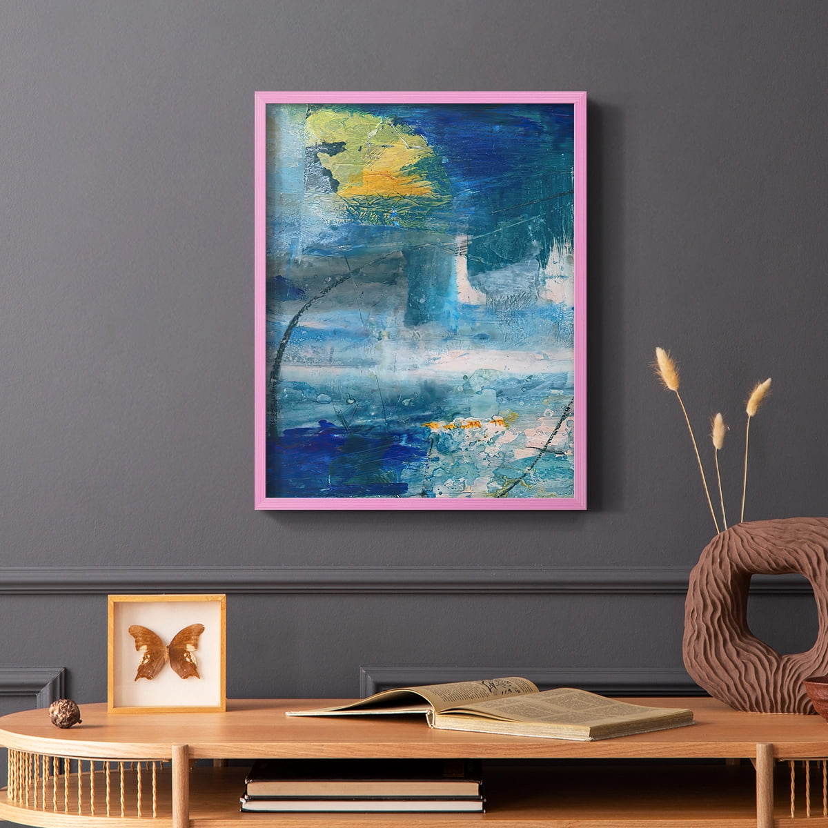 Spring Winds I in Pink Solid Wood 8 x 10 Framed Print