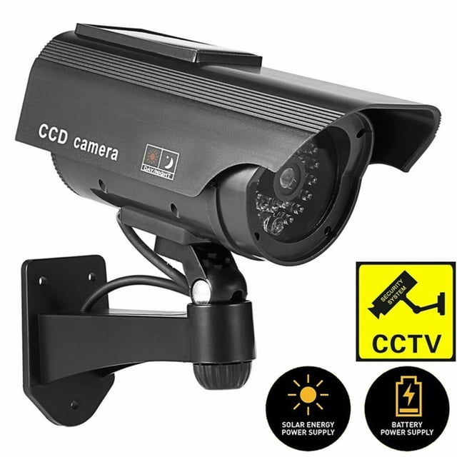 Cámara ficticia simulada con energía Solar, CCTV de seguridad para exteriores, impermeable, emulación, Flash LED IR, cámara ficticia Led roja
