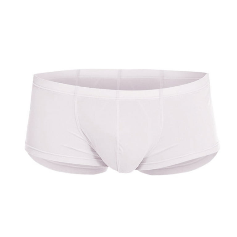 Lopecy-Sta Men's Fashion Ultra-thin Silk Ultra-thin Seamless Breathable  Underwear Mens Underwear Deals Clearance Mens Boxer Briefs White - XXL