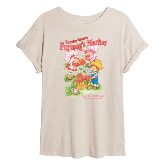 Strawberry Shortcake - Farmers Market - Juniors Oversized Graphic T-Shirt
