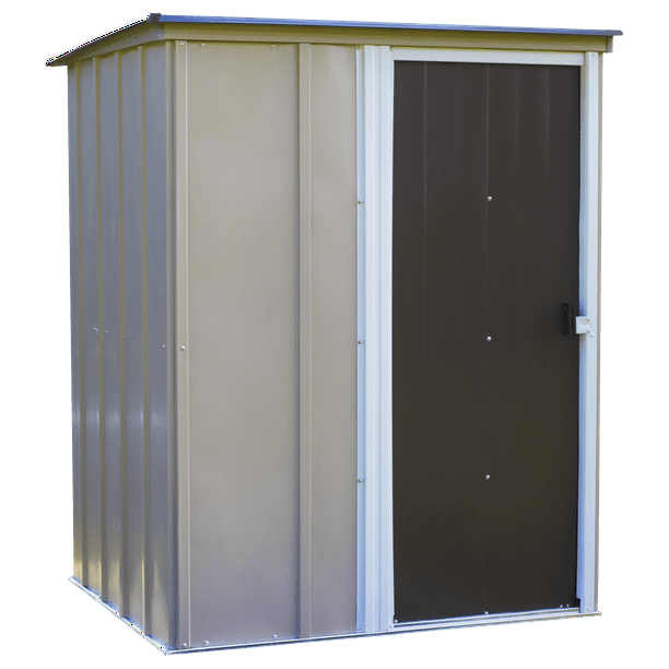 Steel Storage Shed 5 x 4 ft. Pent Roof Galvanized Coffee/Taupe/Eggshell