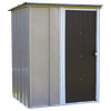 Arrow Storage Products 5 x 4 ft. Pent Roof Galvanized Steel Storage Shed, Coffee, Taupe and Eggshell