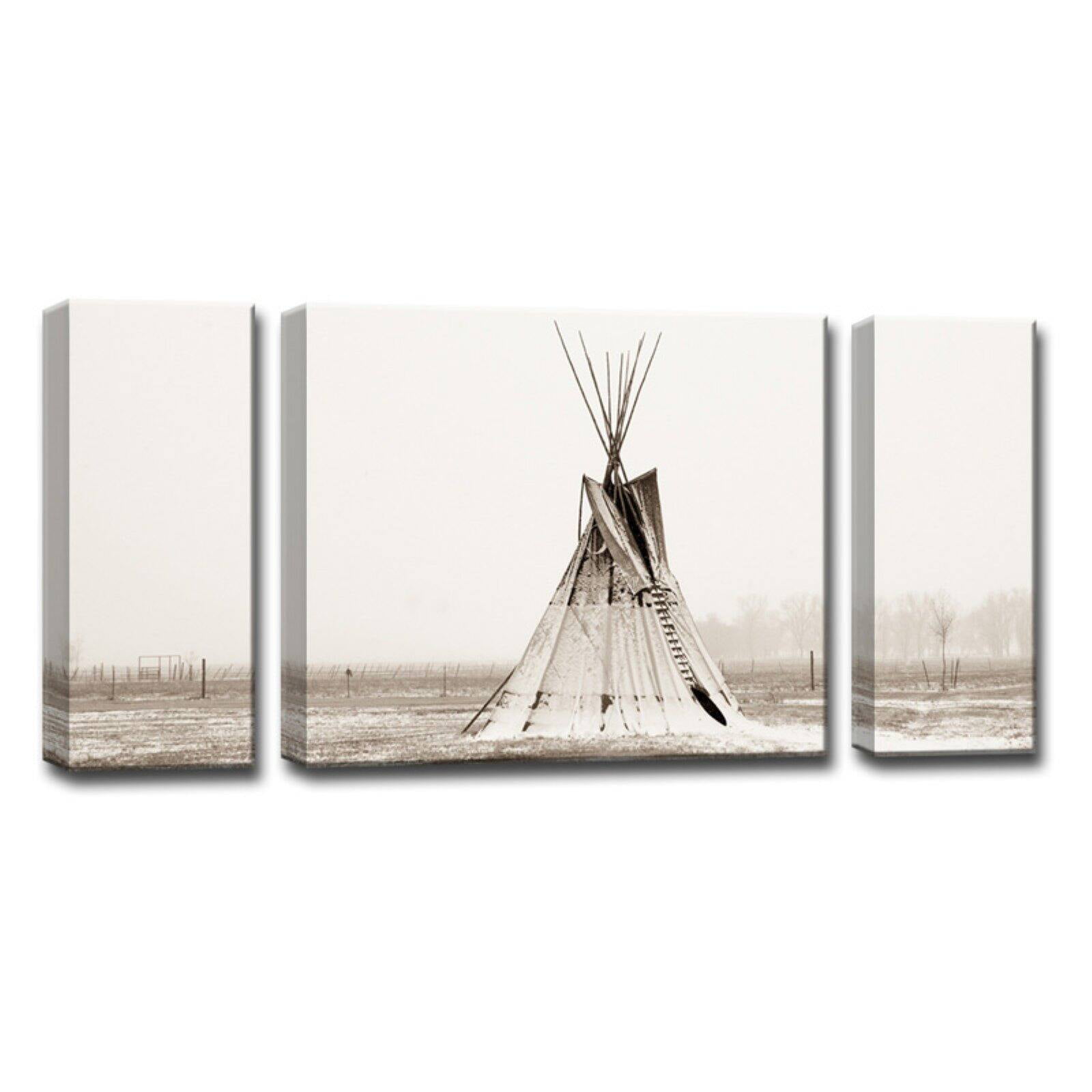 Framed Acrylic painted TeePee on a Canvas Board. Never Stop Exploring