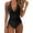 Black, variant on Women Sexy Tummy Control One Piece Swimsuits Halter Push Up Bathing Suits