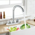 Double Holes and Handles Kitchen Faucet Hot Cold Basin Sink Mixer Water