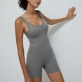 thumbnail image 4 of One Piece Workout Jumpsuits for Women Backless Tummy Control Sleeveless Jumpsuits V Back Yoga Romper Grey M, 4 of 7