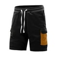 thumbnail image 5 of Mgmyaa Mens Cargo Shorts Casual Drawstring Elastic Waist Corduroy Summer Beach Shorts with Pockets, 5 of 6