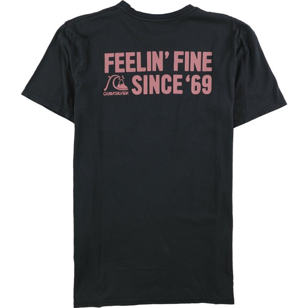 Quiksilver Feelin Fine Since '69 - Camiseta gr??fica para hombre, color negro, talla peque??a Quiksilver Camiseta gráfica