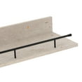 thumbnail image 5 of 3 Pack 16 Inch Beige Floating Wall Shelves with Black Metal Guardrail, Wall Mounted Shelf for Bedroom Bathroom Kitchen Living Room, Different Sizes, 5 of 6