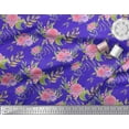 thumbnail image 2 of Soimoi Blue Viscose Chiffon Fabric Leaves & Rose Floral Printed Craft Fabric by the Yard 42 Inch Wide, 2 of 3