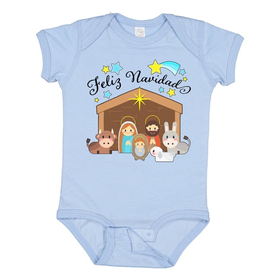 Inktastic Feliz Navidad Cute Nativity Scene Boys or Girls Baby Bodysuit
