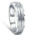 thumbnail image 2 of Pompeii 1/6Ct Diamond Brushed Mens Wedding Band in White, Yellow, or Rose Gold Lab Grown, 2 of 7
