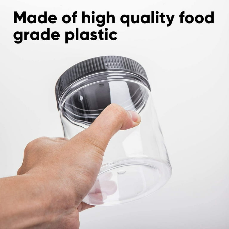 16oz Clear Pet Plastic General Purpose Jars (White Caps) - 12/Case, Clear 70-400