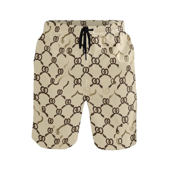 IAUYY Men's Quick-Dry Beach Shorts with All-Over Print - Lightweight Swim Trunks for Summer (S-XXL) Machine Washable,A Pattern