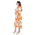 thumbnail image 2 of Vestido Roman Fashion sublimado Tallas Extras 4307 Naranja flor Talla 42, 2 of 6