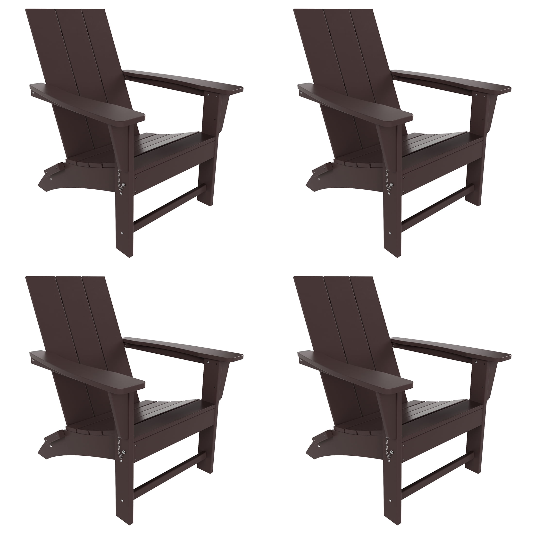 WestinTrends Ashore Adirondack Chairs Set of 4, All Weather Poly Lumber