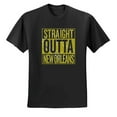 thumbnail image 2 of Straight Outta New Orleans NO Fan | Fantasy Football | Mens Sports Graphic T-Shirt, Black, Small, 2 of 4