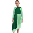 thumbnail image 1 of Jowowha Robe de Danse à Sequins pour Filles Manches Longues Asymétrique Tunique de Prière Danse Lyrique Verte 6, 1 of 5