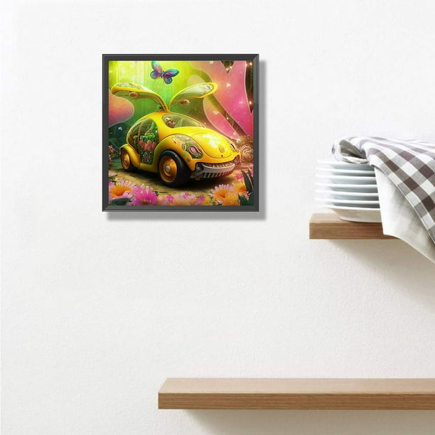 Cuadros Decorativos 5D bricolaje ronda completa taladro diamante pintura coche Kit arte decoración del hogar (NH3156) Wdftyju embutido en tela