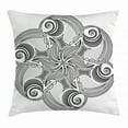 thumbnail image 1 of Black and White Throw Pillow Cushion Cover, Ornate Monochrome Floral Mandala Design Hand Drawn Swirls Dots Pattern, Decorative Square Accent Pillow Case, 20 X 20 Inches, Black and White, by Ambesonne, 1 of 2
