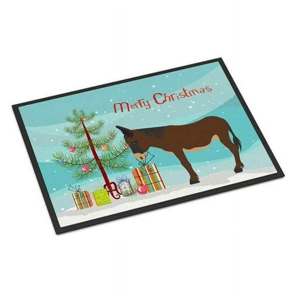 Caroline's Treasures BB9220JMAT Zamorano-Leones Donkey Christmas Door Mat, Indoor Rug or Outdoor Welcome Mat 24x36