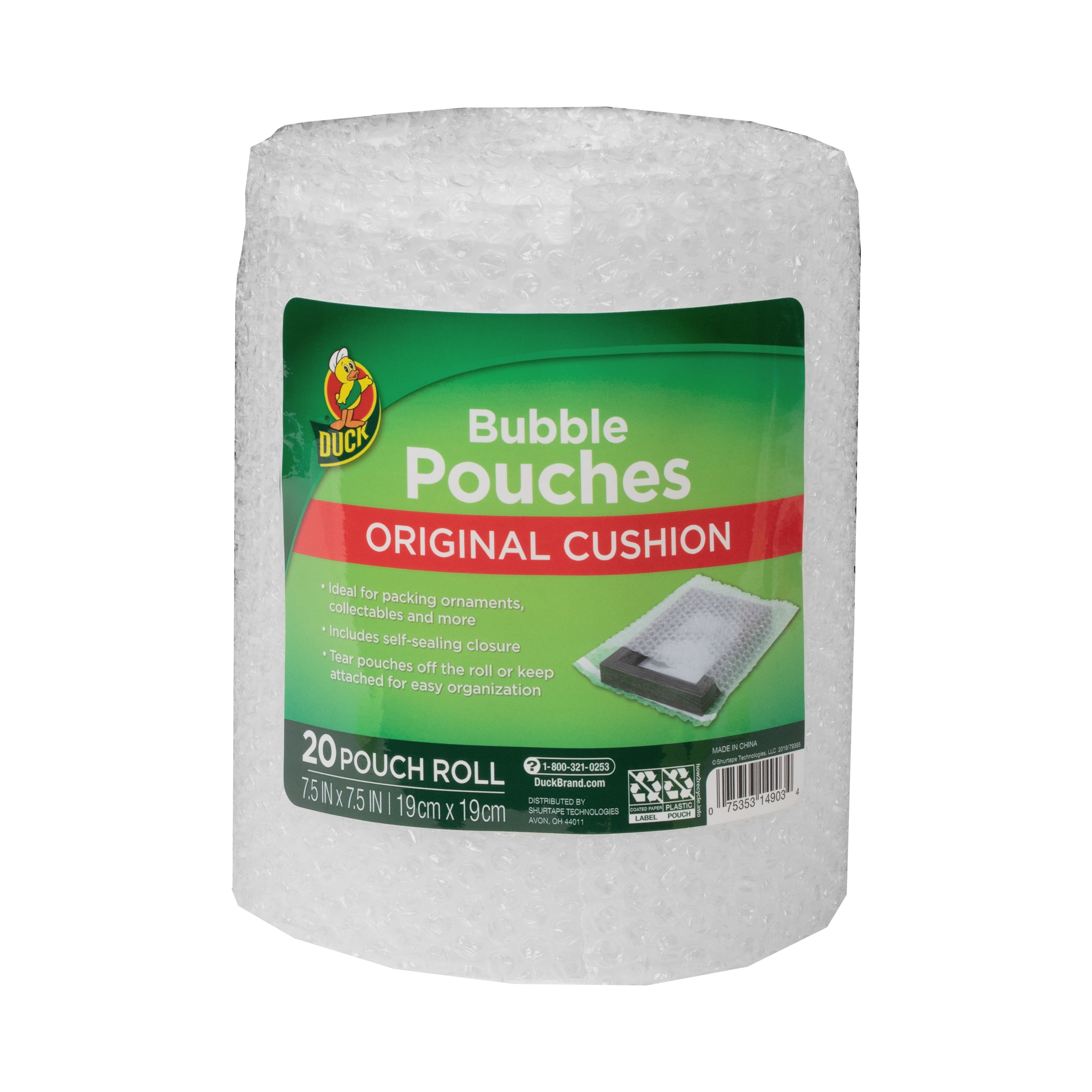 3000px x 3000px - Duck Bubble Pouches, 7.5 in x 7.5 in, Clear, 20 Pack - Walmart.com