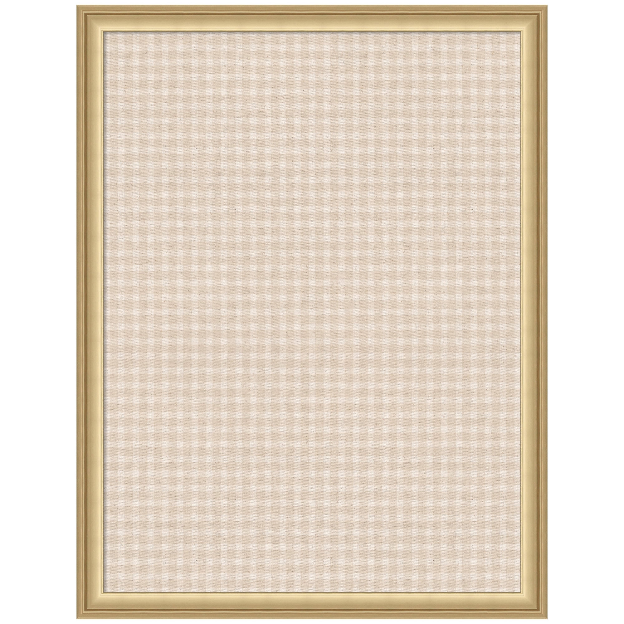 Kate and Laurel Framed Fabric Pinboard 20 x 26,  Printed Linen Classic Bulletin Board for Use as a Vision Board or Wall Organization, Florence Gold Frame