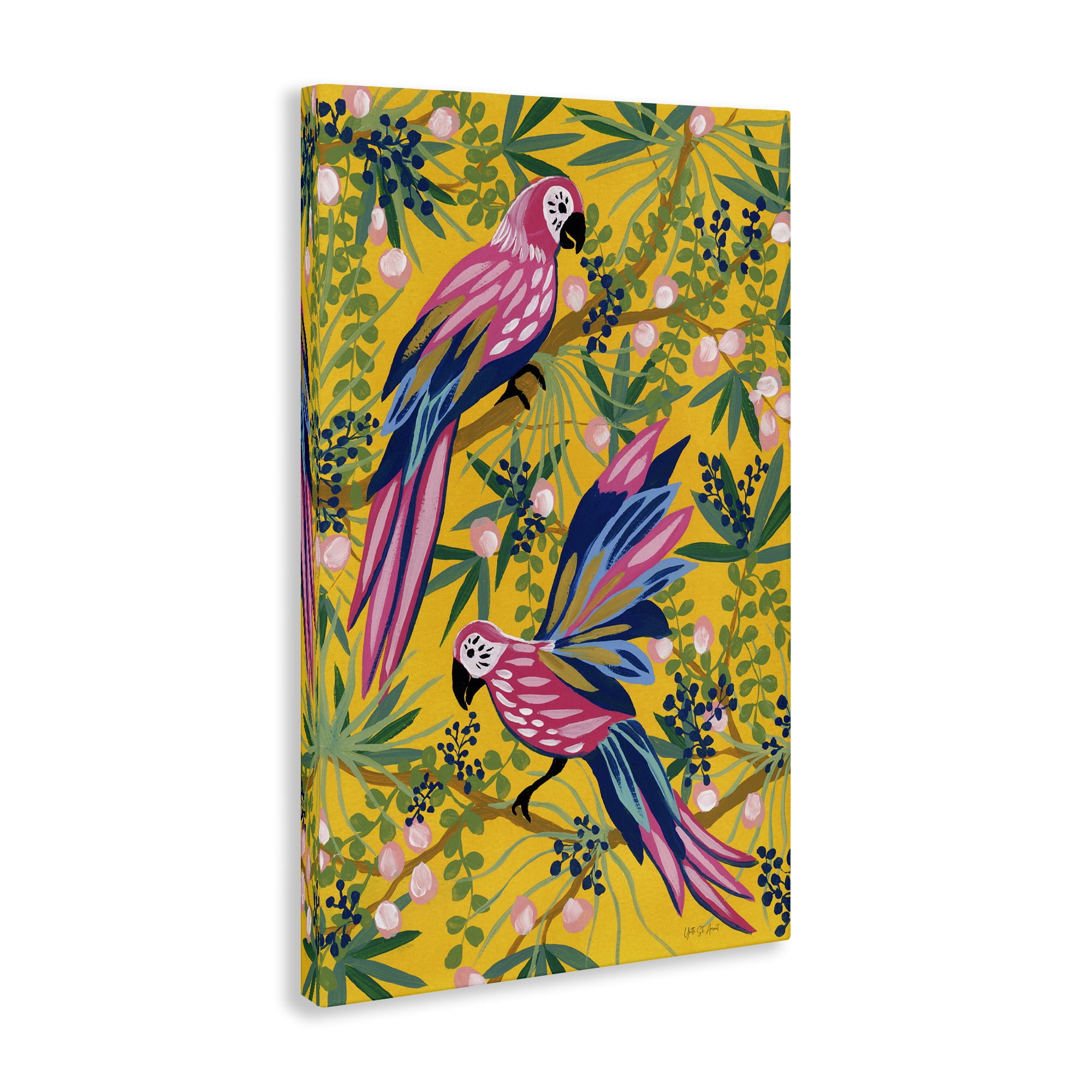 Stupell Industries Maximalist Parrots Pattern Animals & Insects Painting Gallery Wrapped Canvas Art Print Wall Art, 20 x 30