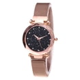thumbnail image 1 of Matsuzay Reloj de cielo estrellado para mujer, reloj de lujo para mujer, reloj de cuarzo con diamantes a la moda para mujer Relojes inteligentes oro rosa, 1 of 6