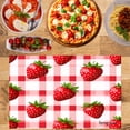 thumbnail image 2 of Amarainy Strawberry Red Checkered Pattern Table Mats Set Of 4 For Home Kitchen Table Decor 12x18 inch, 2 of 5