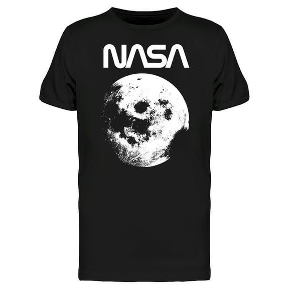 NASA Mens Graphic Tee Black - Space Vintage Moon Picture Graphic 100% Cotton Regular Fit