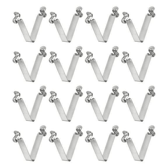Uxcell 16pcs Double Button Kayak Paddle Snap Spring Clip 5x6.5x35mm V-Shaped Hollow Telescopic Locking Tube Clips