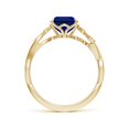 thumbnail image 2 of ANGARA Lab Grown 2.45 Ct Blue Sapphire Floral Engagement Ring for Women in 14K Yellow Gold (Size-9x7mm) | September Birthstone, Anniversary, Jewelry Gift for Women | Lab-Grown Blue Sapphire Ring, 2 of 8