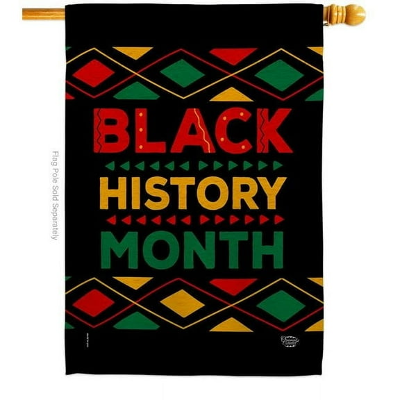 Ornament Collection H192423-BO 28 x 40 in. Black History Month House Flag with Support Cause Double-Sided Decorative Vertical Flags Decoration Banner Garden Yard Gift