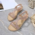 thumbnail image 2 of TrendOFT Womens Footbed Sandals Casual Stylish For Everyday Comfort With Open Toe And Rhinestone Perfect For Summer Wear With Dresses Sandales Plateforme Pour Femmes Rose Gold 35, 2 of 9