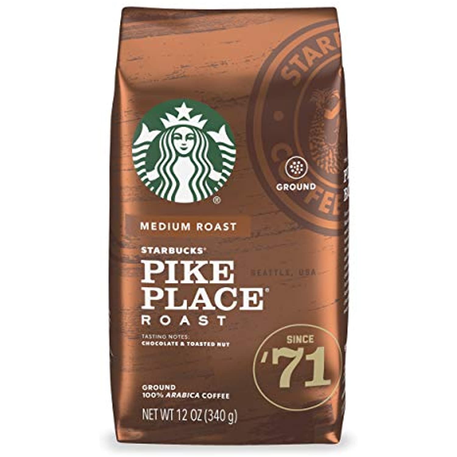 Starbucks Medium Roast Ground Coffee — Pike Place Roast — 100 Arabica