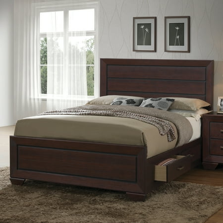 Kauffman Queen Storage Bed Dark Cocoa (incomplete only Box 3/4 and box 4/4)