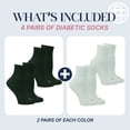 thumbnail image 5 of Doctor's Choice Diabetic Full Cushion Quarter Women's Socks, Medium, Women's Shoe Size 6-10, 4 Pack, 5 of 8