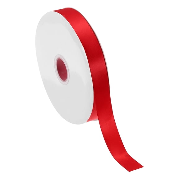 Uxcell 1/2 Inch x 60 Yards Solid Satin Ribbon, Polyester Fabric Ribbon Roll Single Faced for Gift Wrapping Crafts Wedding Birthday Bouquet Hair Bows DIY Decoration, Red
