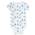 thumbnail image 3 of Everyday Kids 7 Pack Blue Short Sleeve Baby Bodysuits for Boys, 3 of 11