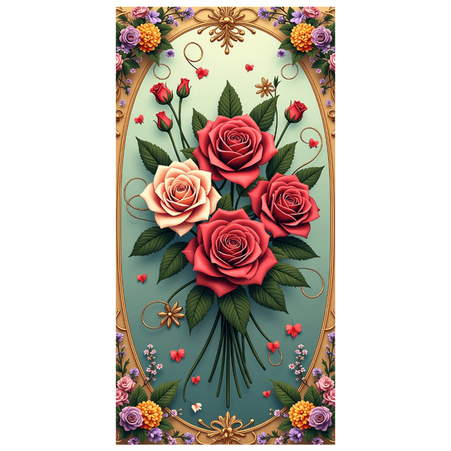 Elegant Floral Backdrop Rose Design Banner for Weddings Parties Photography Events Home Decor Celebration Customizable Decoration Scenic Display