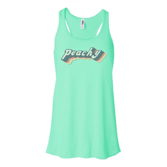 "Racerback, Peachy, Peachy Tank Top, Soft Bella Canvas, Sublimation, Retro Tank Top, Vintage, Workout Clothes, Ladies Tank, Gift For Her, Mint , EXTRA SMALL"