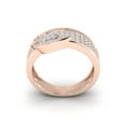 thumbnail image 3 of Natural 0.5ct Round Cut Diamond Prong Women's 3Row Fancy Wedding Band Ring Bridal Anniversary Solid 10K Gold J SI2, 3 of 3