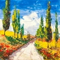 thumbnail image 2 of Florio, Luigi 12x12 Black Ornate Wood Framed with Double Matting Museum Art Print Titled - Strada toscana, 2 of 4