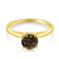 thumbnail image 2 of Gem Stone King 14K Yellow Gold Brown Smoky Quartz Solitaire Engagement 4-Prong Ring for Women | 0.80 Cttw | Round 6MM | Gemstone Birthstone (Size 6), 2 of 4