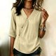 thumbnail image 4 of Neewe Women's Fashion 3/4 Sleeve Shirts, Plain V Neck Casual Pullover Tops Blouses with Spring Fall, 4 of 5