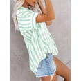 thumbnail image 3 of MORTTIC Women's Short Sleeve Striped Blouse – Casual Button Down V-Neck Shirt Tops, S, 3 of 5